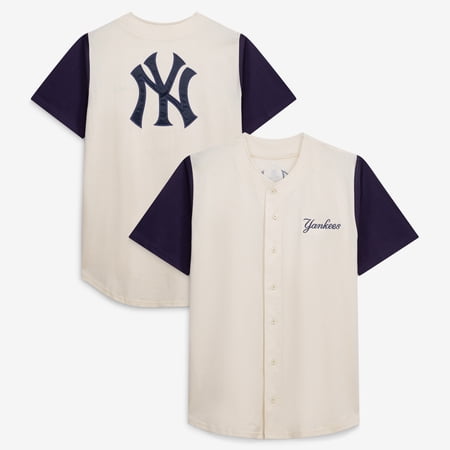Men's Profile Cream New York Yankees Big & Tall Full-Button Jersey