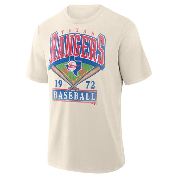 Men's Profile  Cream Texas Rangers Big & Tall Screen Print T-Shirt