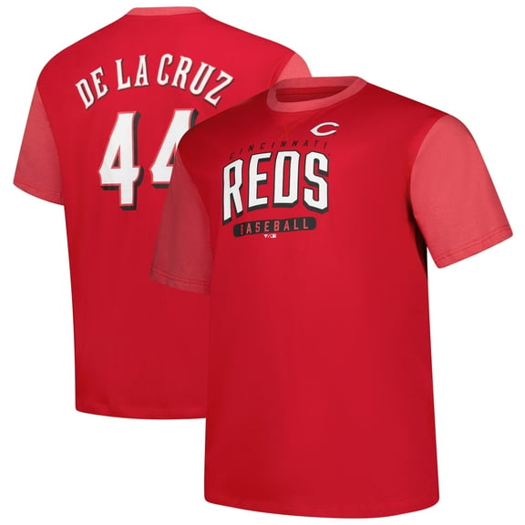 Men's-Profile Elly De La Cruz Red Cincinnati Reds Big & Tall Name & Number T-Shirt