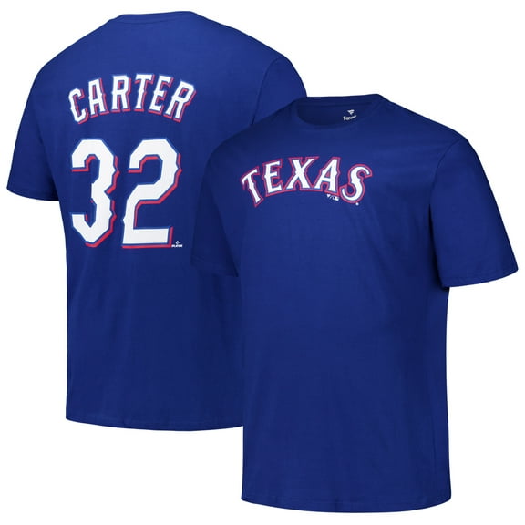 Men's Fanatics Evan Carter Royal Texas Rangers Big & Tall Name & Number T-Shirt