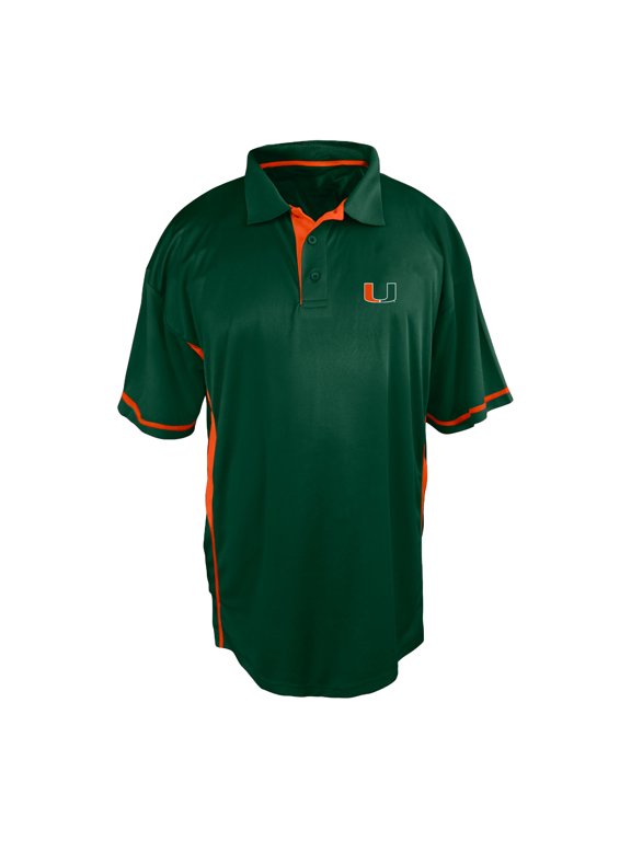 Men's Profile Green Miami Hurricanes Big & Tall Color Block Panel Polo