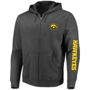 Men's Profile Heather Charcoal Iowa Hawkeyes Big & Tall Full-Zip Hoodie