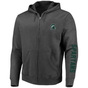 Men's Profile Heather Charcoal Michigan State Spartans Big & Tall Full-Zip Hoodie