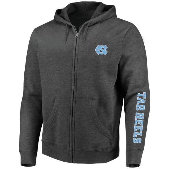 Men's Profile Heather Charcoal North Carolina Tar Heels Big & Tall Full-Zip Hoodie