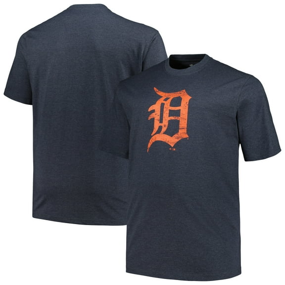 Men's Profile Heather Navy Detroit Tigers Big & Tall Weathered Logo T-Shirt
