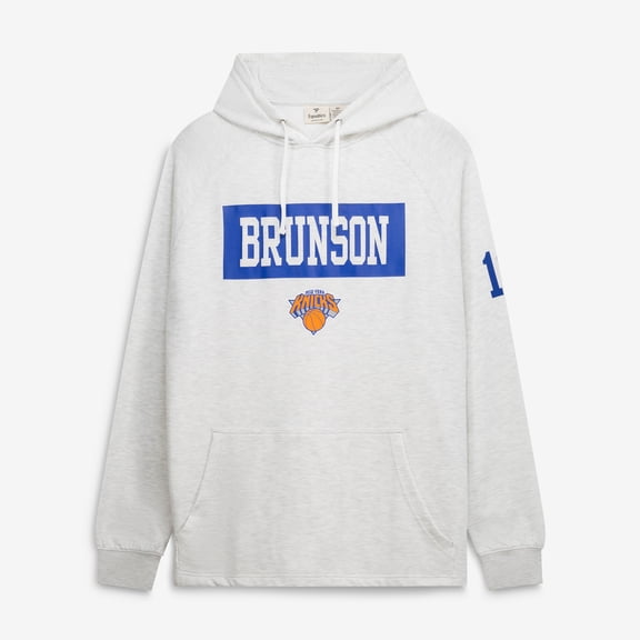 Men's Profile Jalen Brunson Heather Gray New York Knicks Big & Tall Name & Number Hoodie