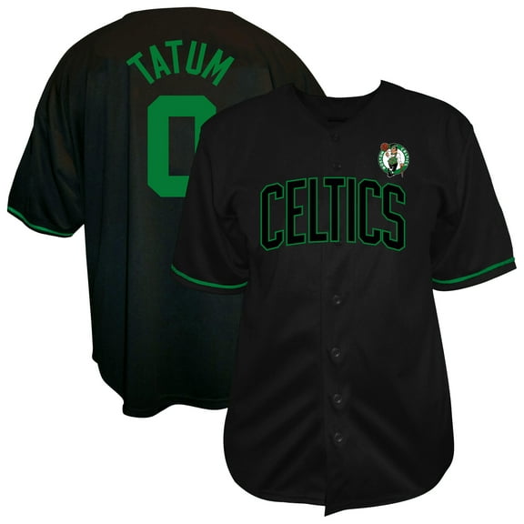 Men's Profile Jayson Tatum Black Boston Celtics Big & Tall Name & Number Button-Up Jersey