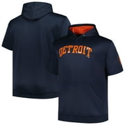 Men's Profile Navy Detroit Tigers Big & Tall Contrast Short Sleeve Pullover Hoodie