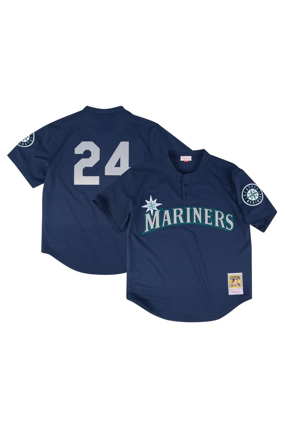 Men's Profile Navy Seattle Mariners Big & Tall Cooperstown Collection Mesh Batting Practice Jersey