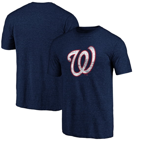 Men's-Profile Navy Washington Nationals Big & Tall Distressed Logo T-Shirt