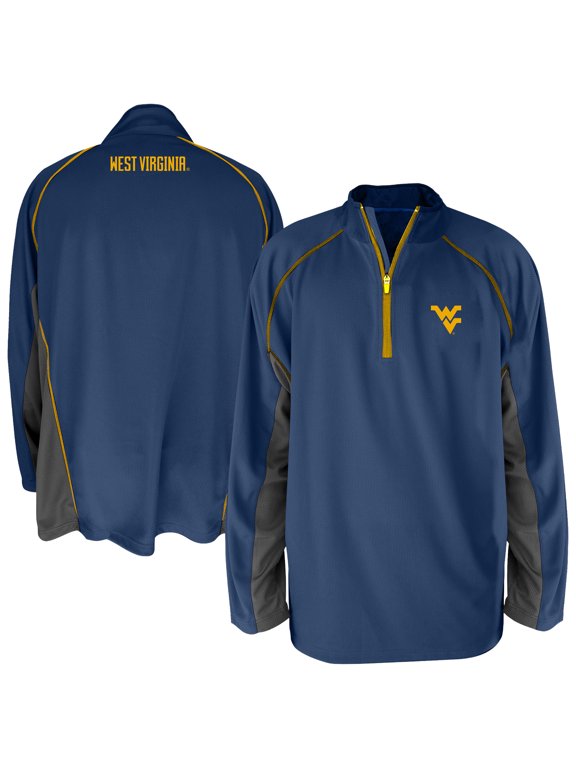 Men's Fanatics Navy West Virginia Mountaineers Big & Tall Quarter-Zip Raglan Jacket
