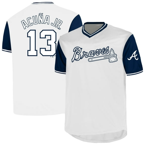 Men's-Profile Ronald Acu-a Jr. White Atlanta Braves Big & Tall Name & Number Birdeye V-Neck T-Shirt