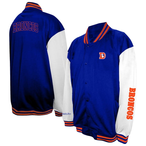 Men's Profile Royal Denver Broncos Big & Tall Full-Snap Varsity Jacket