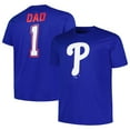 thumbnail image 1 of Men's Profile Royal Philadelphia Phillies Big & Tall #1 Dad T-Shirt, 1 of 3