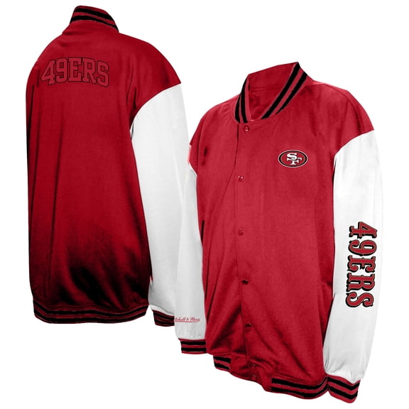 Men's Profile Scarlet San Francisco 49ers Big & Tall Full-Snap Varsity Jacket