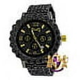 thumbnail image 1 of Men's Prong Set Exclusive Custom Time Piece Black Gold Finish Simulated Diamond Luxury Watch XL 55mm W/Date, 1 of 7