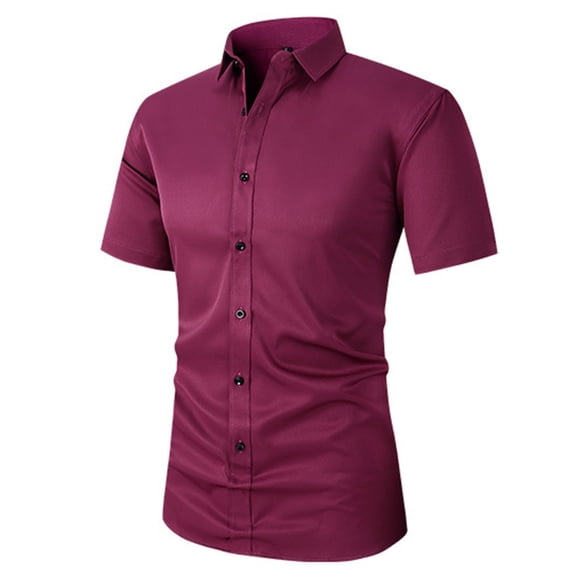 Men's Proof Short Sleeve Slim Fit Button Up Shirt for Party Casual Business Formal Wear Comfortable Lightweight Stylish Men's Tops T-Shirt Casual Crew Neck Loose