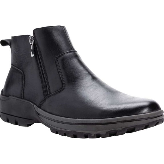 Men's Propet Brock Ankle Boot Black Smooth Leather 11.5 3E