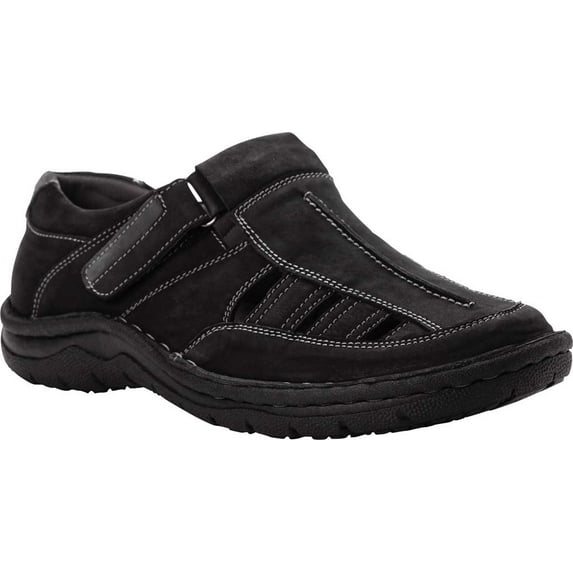 Men's Propet Jack Fisherman Sandal Black Nubuck 9.5 3E
