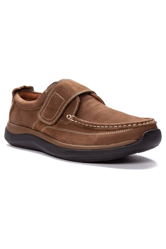 Men's Propet Porter Moc Toe Slip on, timber, Size 12.0