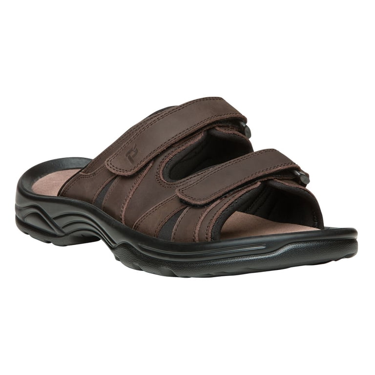Men\'s Brown Adjustable Slide Sandal Amazon.com | Torotto Genuine Leather Mens Slides with Cork  main image 2