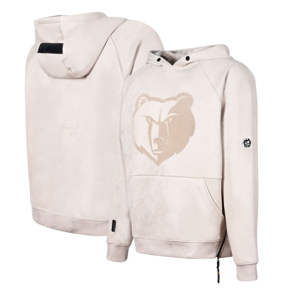 Men's Protege Cream Memphis Grizzlies Eco-Friendly Functional Suede Fashion Tonal Hoodie