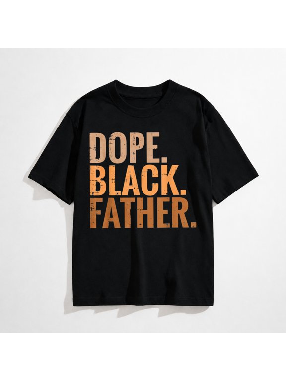 Men's Proud Black Dad Graphic T-Shirt, African American Father Casual Tee