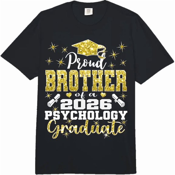 Men's Proud Brother 2026 Psychology Graduate Graphic T-Shirt