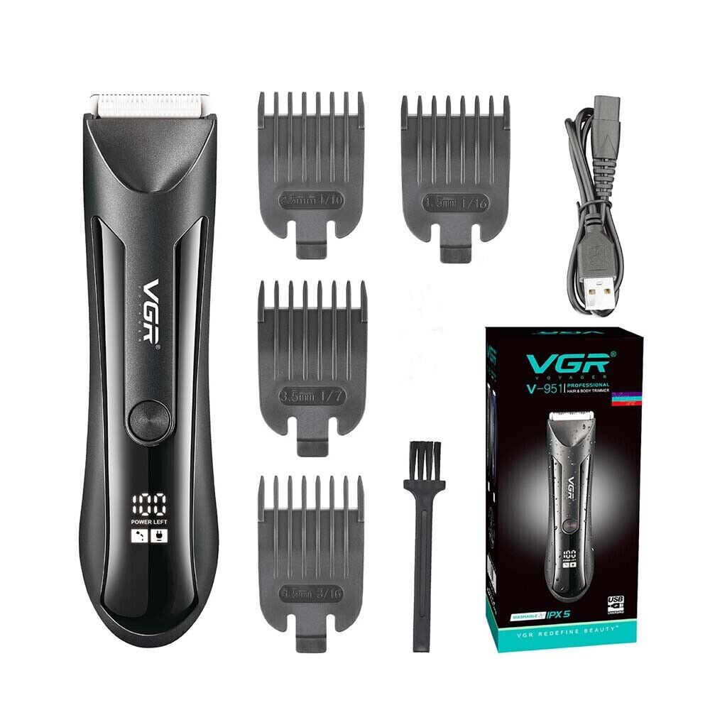 Men's Pubic Hair Trimmer Electric Groin & Body Hair Shaver for Balls