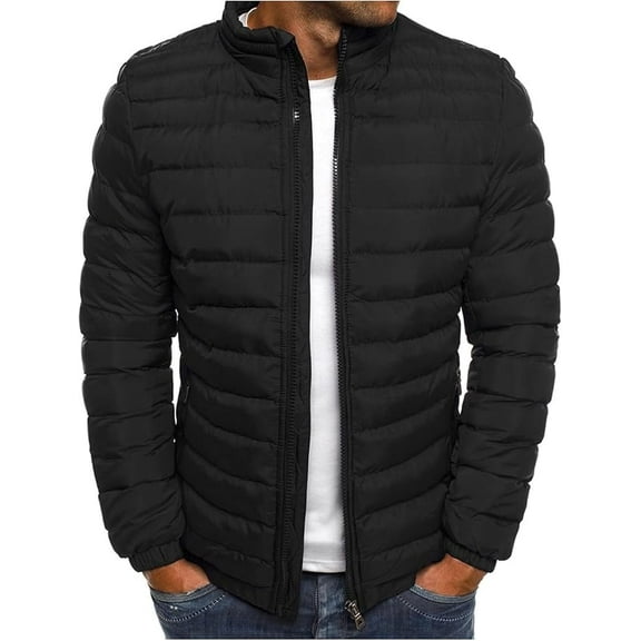 Men's Puffer Jacket Lightweight Warm Winter Coats Water Repellent Windproof Insulated Jacket Windproof Outerwear with Zipper Pockets Puffy Coat for Snow Ski Hiking Travel
