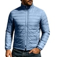 thumbnail image 1 of Men's Puffer Jacket Lightweight Zipper Stand Collar Warm Thermal Outerwear for Cold Weather, 1 of 5
