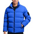 thumbnail image 1 of Men's Puffer Jacket Thickened Winter Coat Stand Collar Zip Up Jacket Color BU2 Size L, 1 of 7