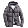 thumbnail image 1 of Men's Puffer Jacket Warm Puffy Lightweight Down Drawstring Packable Quilted Coat Hooded Insulated Winter Parka, 1 of 5