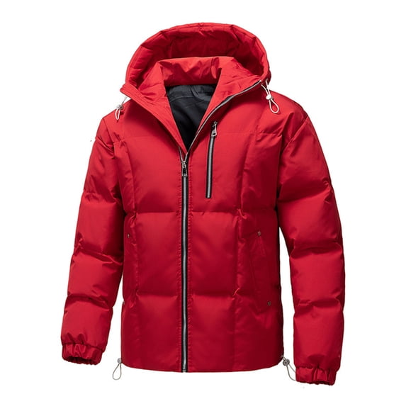 Men's Puffer Jacket Warm Ski Jacket Water Resistant Winter Coat Insulatedd Thermal Jacket with Hood Purple 3XL