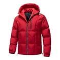 thumbnail image 1 of Men's Puffer Jacket Warm Ski Jacket Water Resistant Winter Coat Insulatedd Thermal Jacket with Hood Purple M, 1 of 7