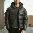 thumbnail image 1 of Men's Puffer Jackets with Hood Casual Winter Insulated Hooded Coat (Green XS), 1 of 3