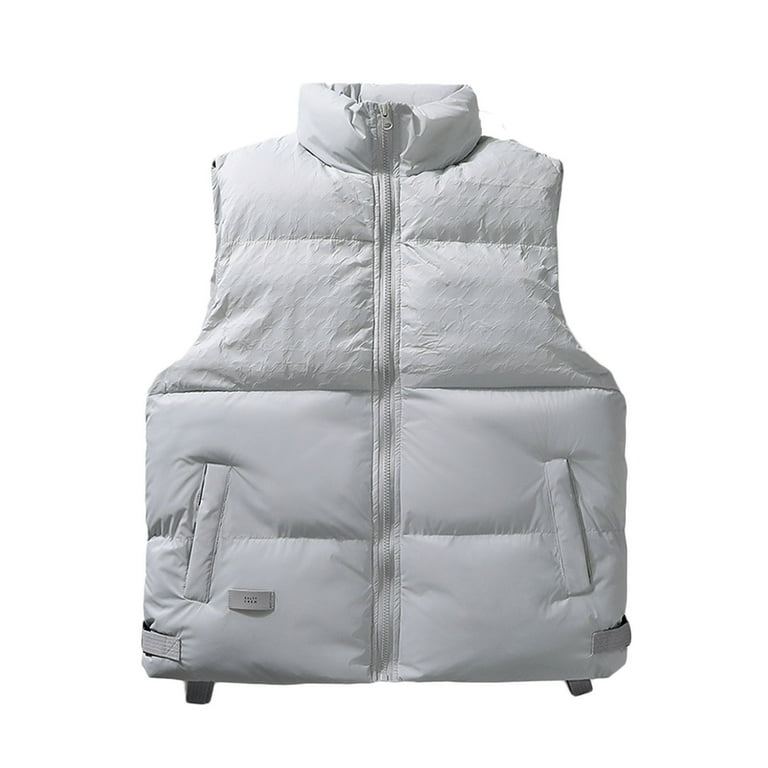 Men's Outdoor Winter Vest Full Zipper Thicken Warm Quilted Waistcoat Casual  Slim Fit Lightweight Padded Jackets Outerwear