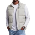 thumbnail image 1 of Men’s Puffer Vest Stand Collar Sleeveless Padded Zip Up Jacket Lightweight Warm Vest with Pockets, 1 of 9