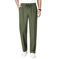 thumbnail image 1 of Men's Pull On Comfort Stretch Breathable Pants Summer Lightweight Elastic Waist Drawstring Everyday Pants L, 1 of 2