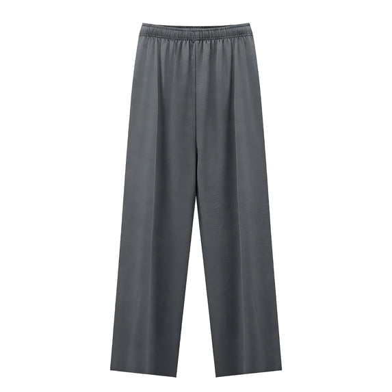 Men's Pull On Stretch Casual Pants Elastic Waist Lightweight Summer Beach Straight Leg Pants Comfy Breathable Pant for Men