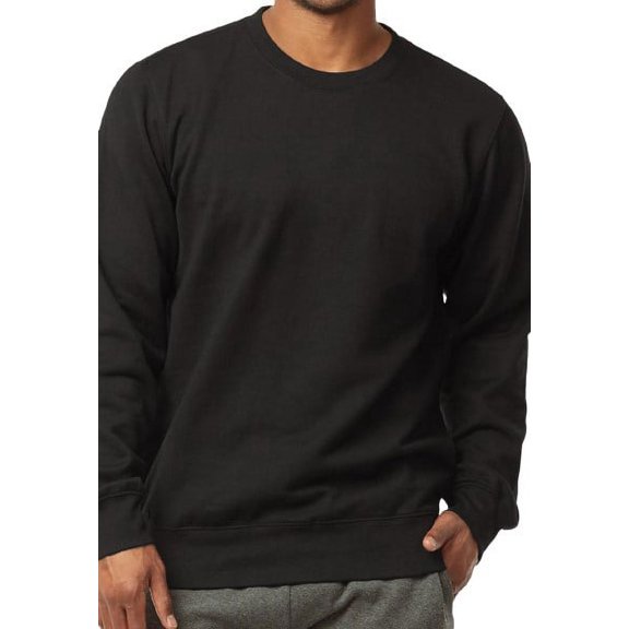 Men's Pullover Crew Neckline Lightweight Fleece Sweatshirts, Black S
