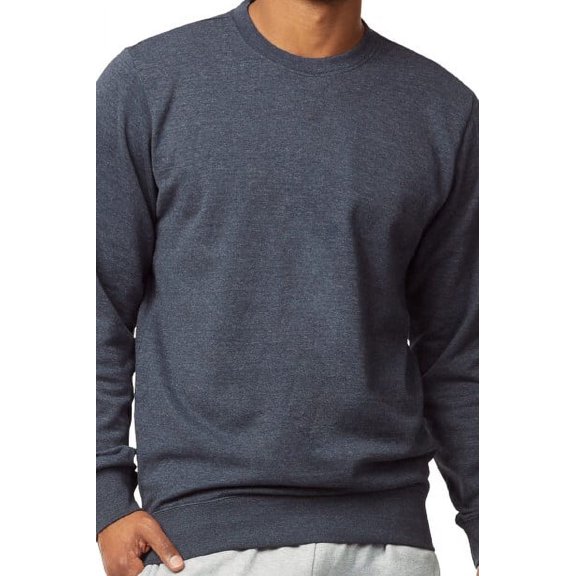 Men's Pullover Crew Neckline Lightweight Fleece Sweatshirts, Denim L