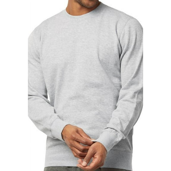 Men's Pullover Crew Neckline Lightweight Fleece Sweatshirts, Heather Grey L