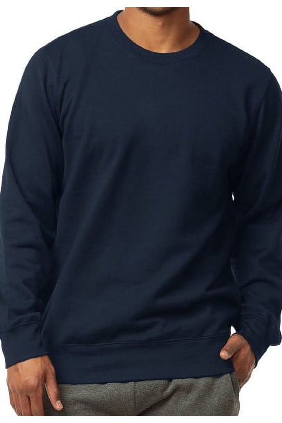 Men's Pullover Crew Neckline Lightweight Fleece Sweatshirts, Navy 3XL