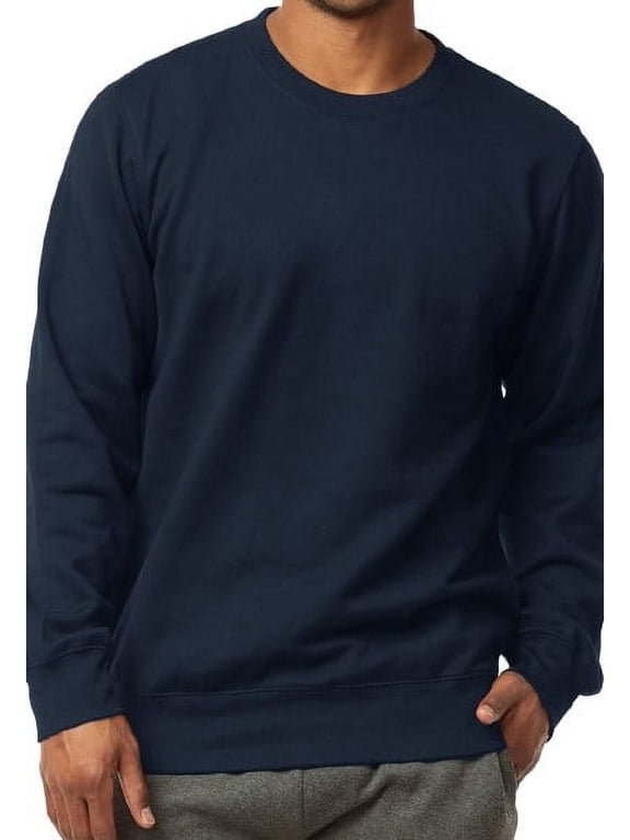 Men's Pullover Crew Neckline Lightweight Fleece Sweatshirts, Navy 3XL