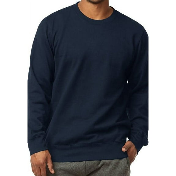 Men's Pullover Crew Neckline Lightweight Fleece Sweatshirts, Navy S