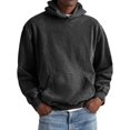 thumbnail image 1 of Men's Pullover Hoodie Classic Fit Long Sleeve Casual Hooded Sweatshirt with Kangaroo Pocket for Everyday Wear Black XL, 1 of 7