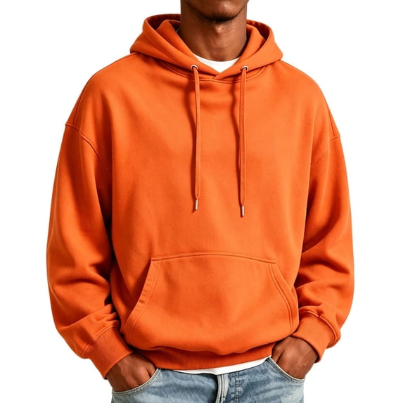 Men's Pullover Hoodie Fall Casual Sweatshirt with Drawstring Hood Kangaroo Pocket Relaxed Fit Hoodies