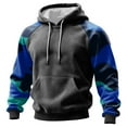 thumbnail image 1 of Men’s Pullover Hoodie Long Sleeve Drawstring Hooded Sweatshirt Raglan Sleeve Camouflage Print Casual Loose Fit Top Dark Gray 3XL, 1 of 5