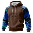 thumbnail image 1 of Men’s Pullover Hoodie Long Sleeve Drawstring Hooded Sweatshirt Raglan Sleeve Camouflage Print Casual Loose Fit Top Light Brown 3XL, 1 of 5